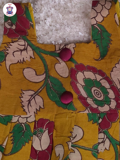 Mustard & Pink - Floral Printed Kalamkari Co-ords Sets