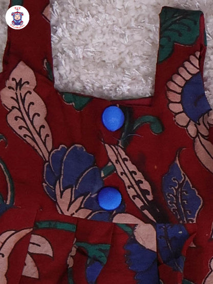 Red & Blue - Floral Printed Kalamkari Co-ords Sets