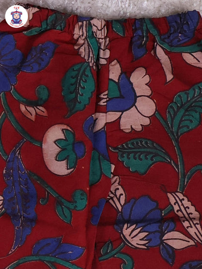 Red & Blue - Floral Printed Kalamkari Co-ords Sets