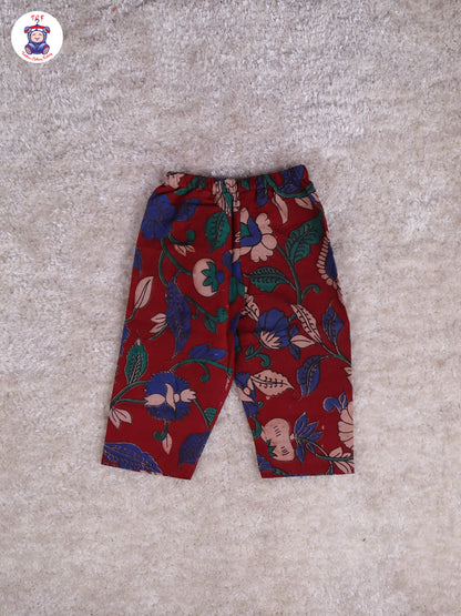Red & Blue - Floral Printed Kalamkari Co-ords Sets
