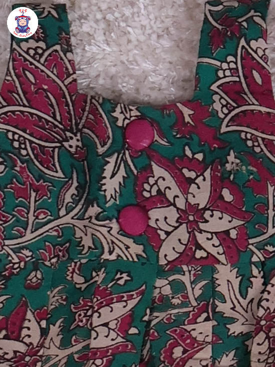 Green & Majenta - Floral Printed Kalamkari Co-ords Sets