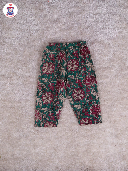 Green & Majenta - Floral Printed Kalamkari Co-ords Sets