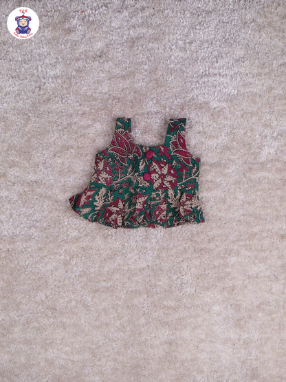 Green & Majenta - Floral Printed Kalamkari Co-ords Sets