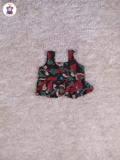 Brown & Green - Floral Printed Kalamkari Co-ords Sets