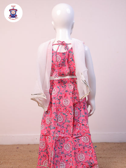 Pink - Crop Top & Skirt