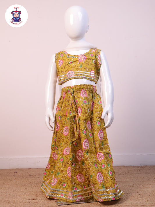 Mustard - Crop Top & Skirt