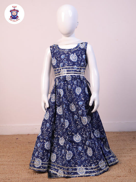 Navy Blue - Crop Top & Skirt