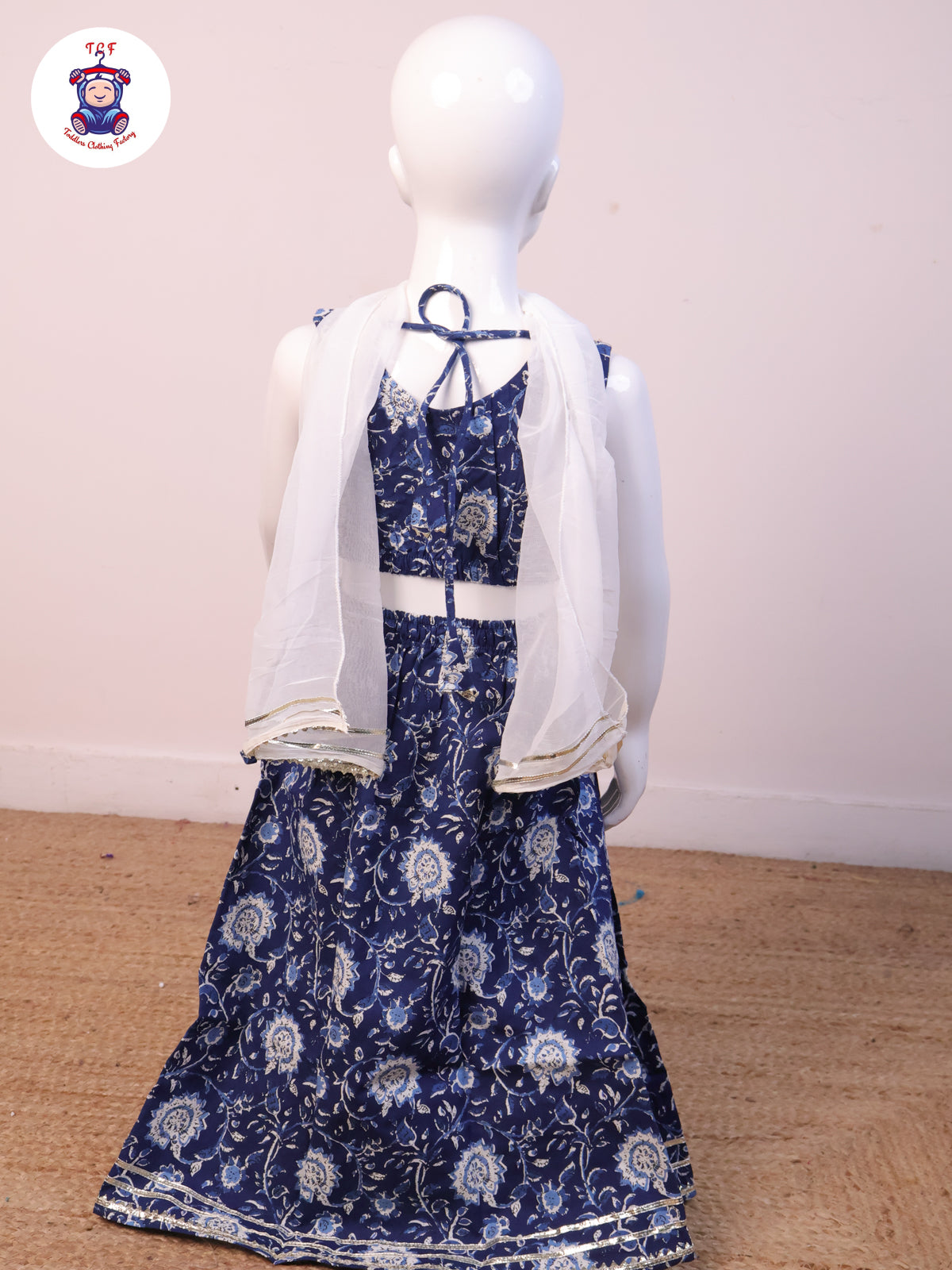Navy Blue - Crop Top & Skirt