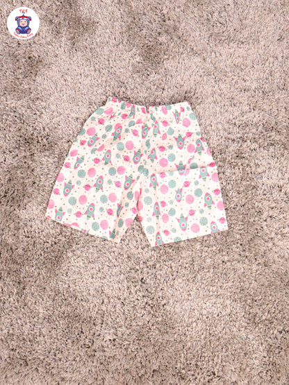 Haft White & Pink - Rocket Boys Readymade Cotton Shirts & Shorts
