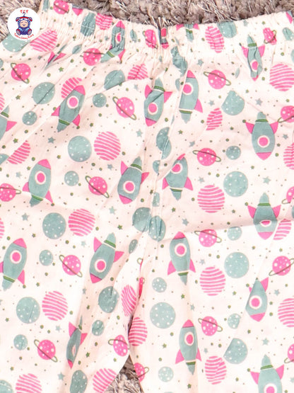Haft White & Pink - Rocket Boys Readymade Cotton Shirts & Shorts