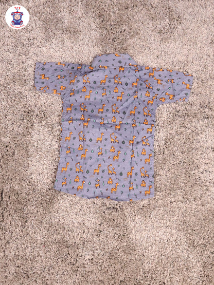 Blue & Orange - Zebras Boys Readymade Cotton Shirts & Shorts