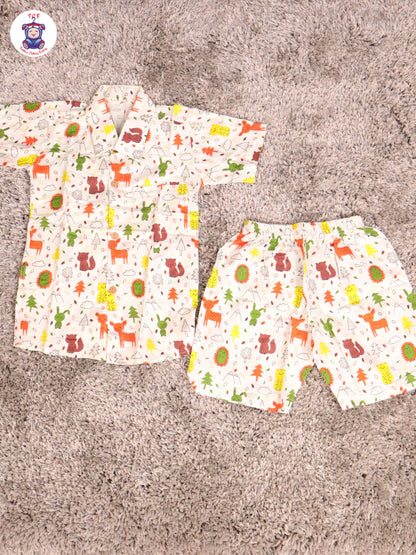 Half White - Rabbit Boys Readymade Cotton Shirts & Shorts