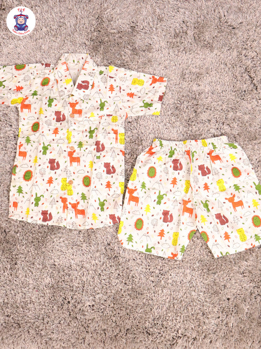 Half White - Rabbit Boys Readymade Cotton Shirts & Shorts