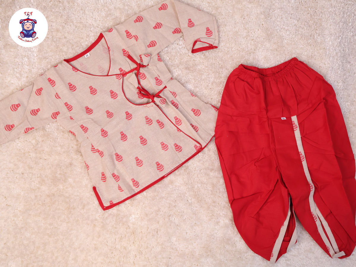 Red - Boys Dhoti Kurta Sets
