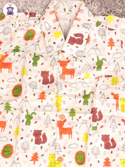 Half White - Rabbit Boys Readymade Cotton Shirts & Shorts