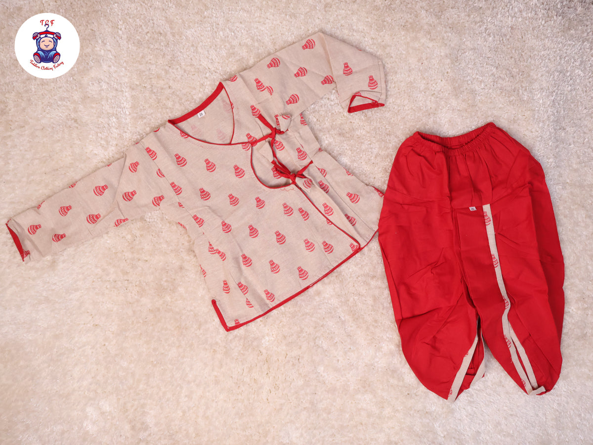 Red - Boys Dhoti Kurta Sets