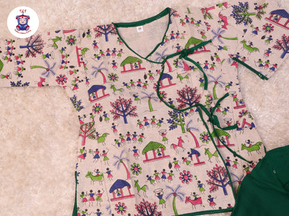Cream & Green - Boys Dhoti Kurta Sets