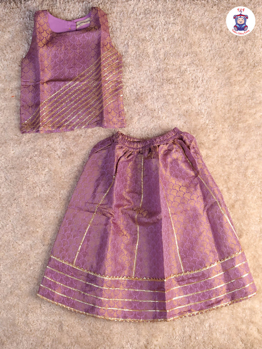 Lavender - Ethnic Printed Choli & Lehenga