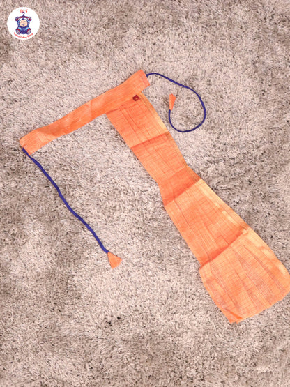 Dark Blue & Orange - Girls Readymade Pavadai Sattai With Half Saree