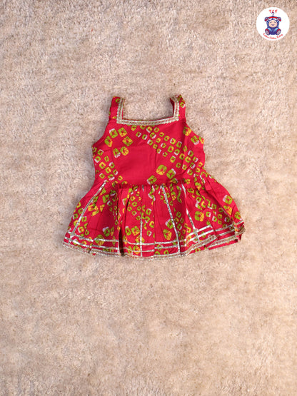 Pink - Printed Kurti Dhoti Set