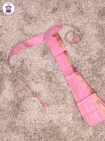 Lavender & Brown Copper - Girls Readymade Pavadai Sattai With Half Saree