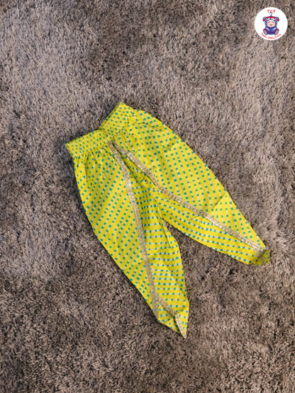 Yellow -  Printed Kurti Dhoti Set