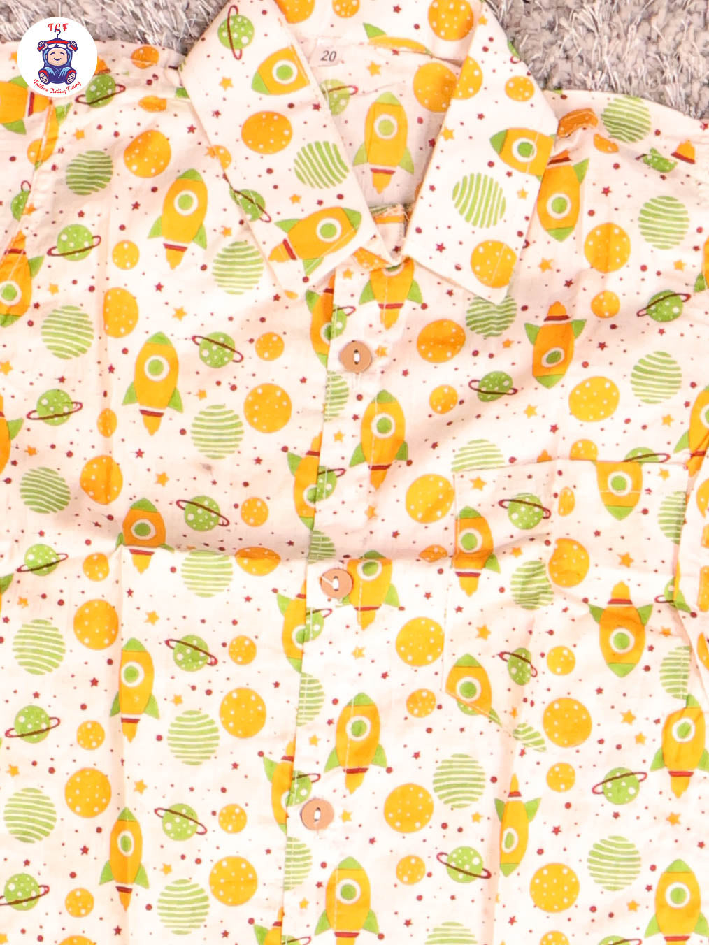 Haft White & Yellow - Rocket Boys Readymade Cotton Shirts & Shorts