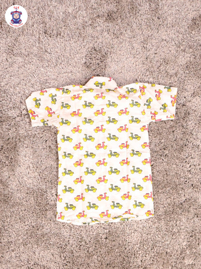 White - Bike Boys Readymade Cotton Shirts & Shorts