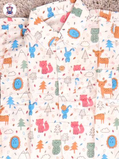 White - Rabbit Boys Readymade Cotton Shirts & Shorts