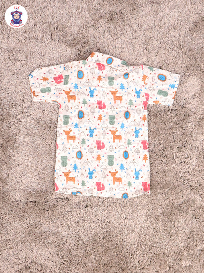 White - Rabbit Boys Readymade Cotton Shirts & Shorts