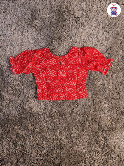 Red - Bandhini Printed Girls Lehenga Choli