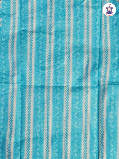 Sky Blue - Boys Printed Kurta With Pant