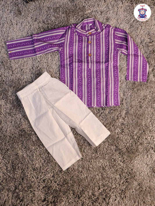 violent - Boys Printed Kurta With Pant