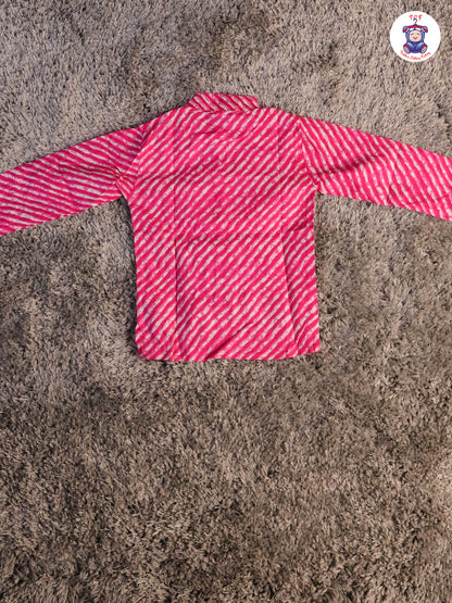 Pink - Boys Printed Kurta With Pant