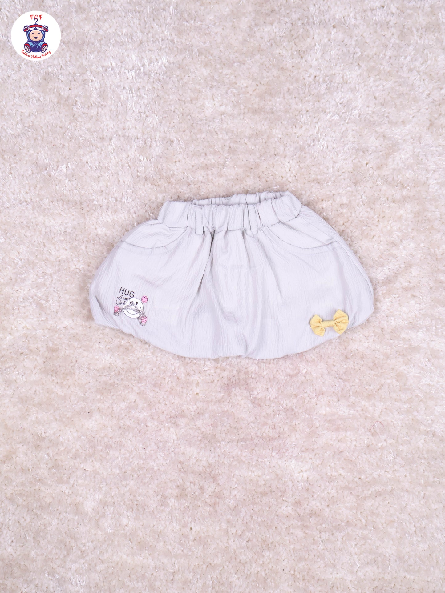 Yellow & Grey Girls Gallis Top & Skirt