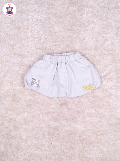 Yellow & Grey Girls Gallis Top & Skirt