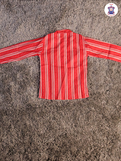 Red - Boys Printed Kurta With Pant