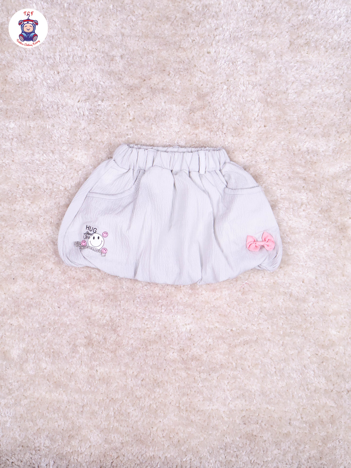 Light Pink & Grey Girls Gallis Top & Skirt