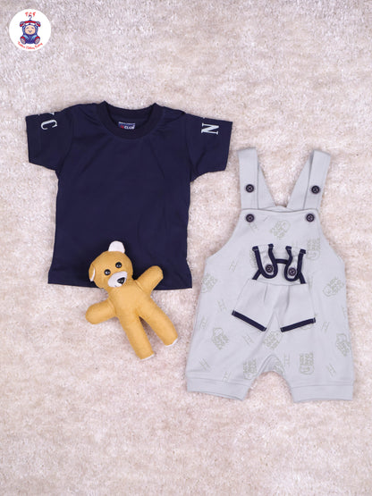 Grey & Navy Blue - Teddy Jumpsuits