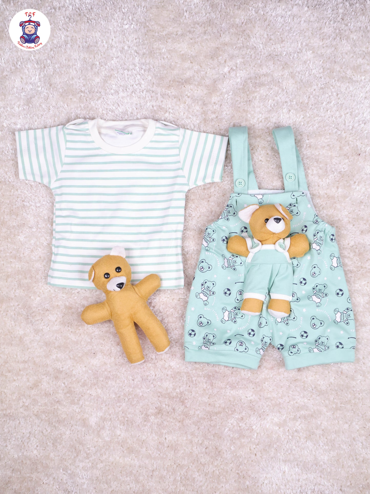 Light Green & White - Teddy Jumpsuits