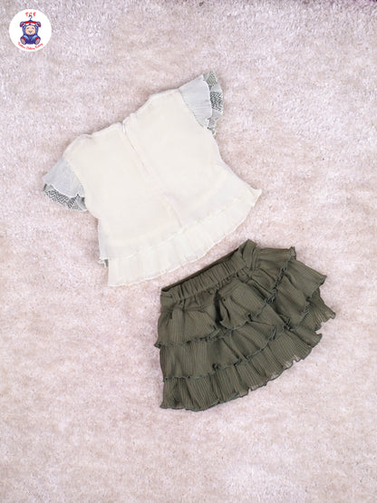 Leaf Green - Girls Top & Mini Skirt