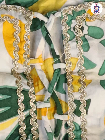 Green & White -Floral Printed Girls Lehenga Choli