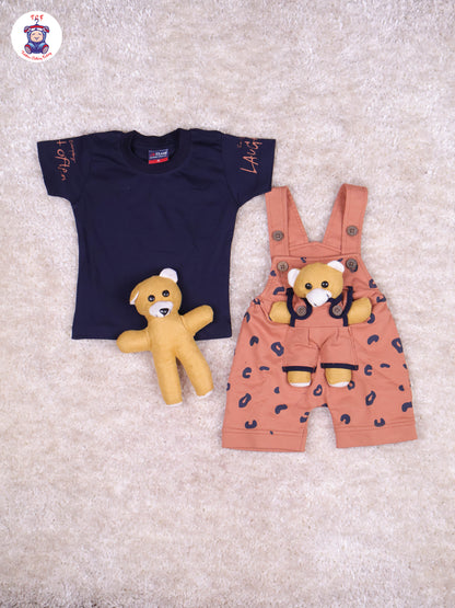Brown & Navy Blue - Teddy Jumpsuits