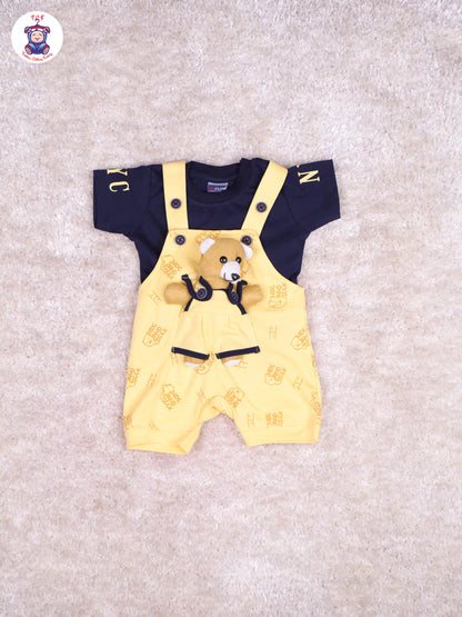 Yellow & Navy Blue - Teddy Jumpsuits