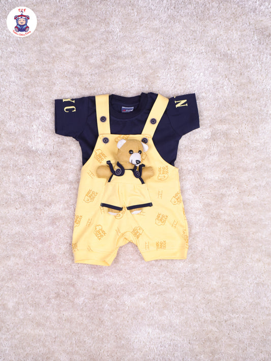 Yellow & Navy Blue - Teddy Jumpsuits