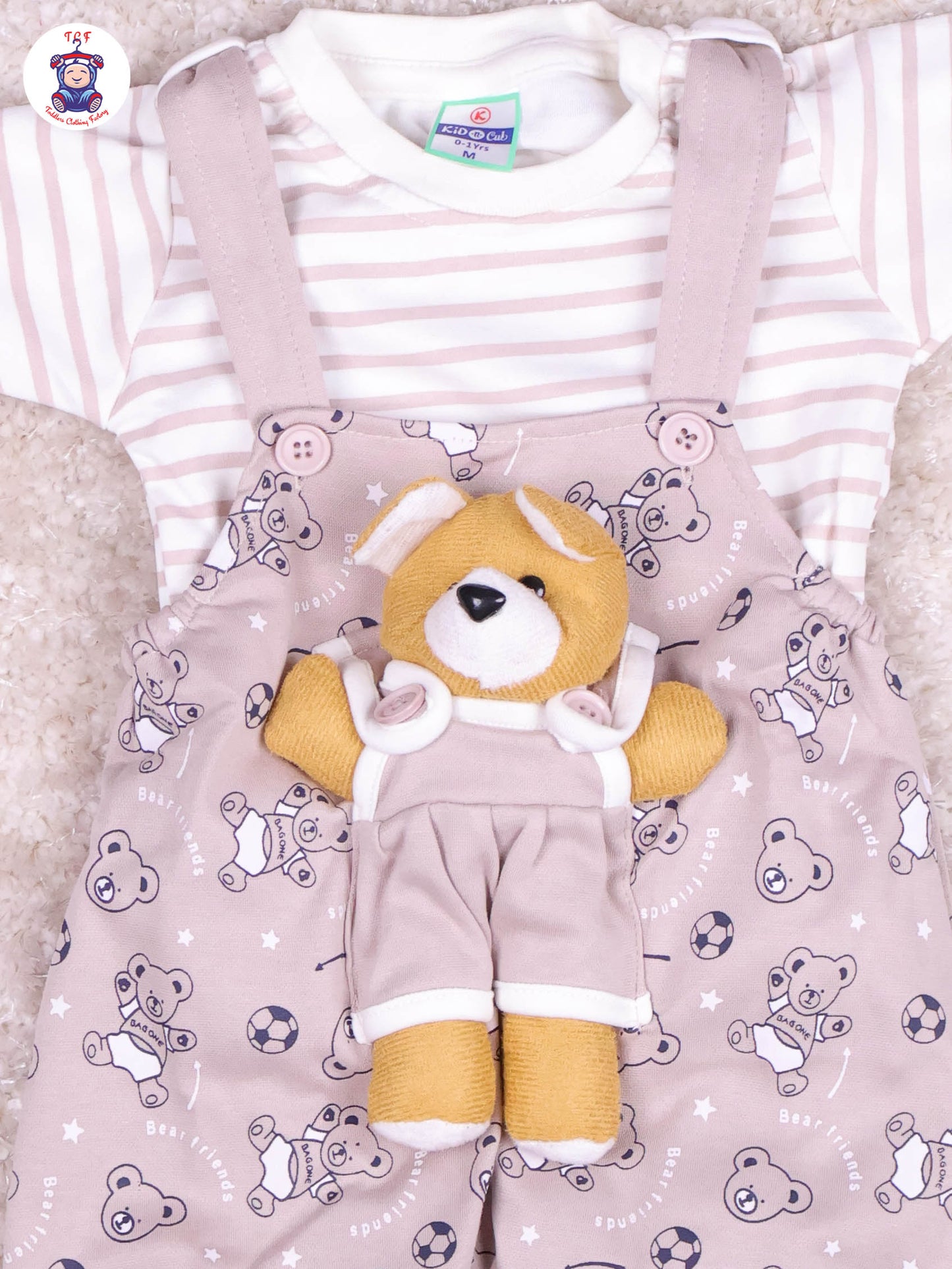 Light Pink & White - Teddy Jumpsuits