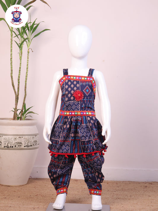 Blue - Dhoti Kurti Top & Bottom Set