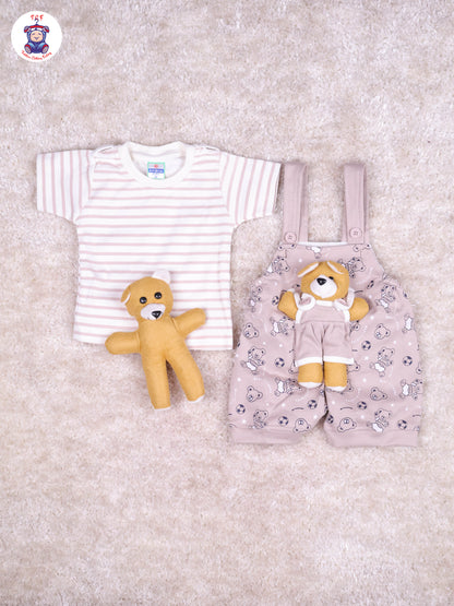 Light Pink & White - Teddy Jumpsuits