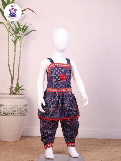 Blue - Dhoti Kurti Top & Bottom Set