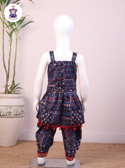 Blue - Dhoti Kurti Top & Bottom Set